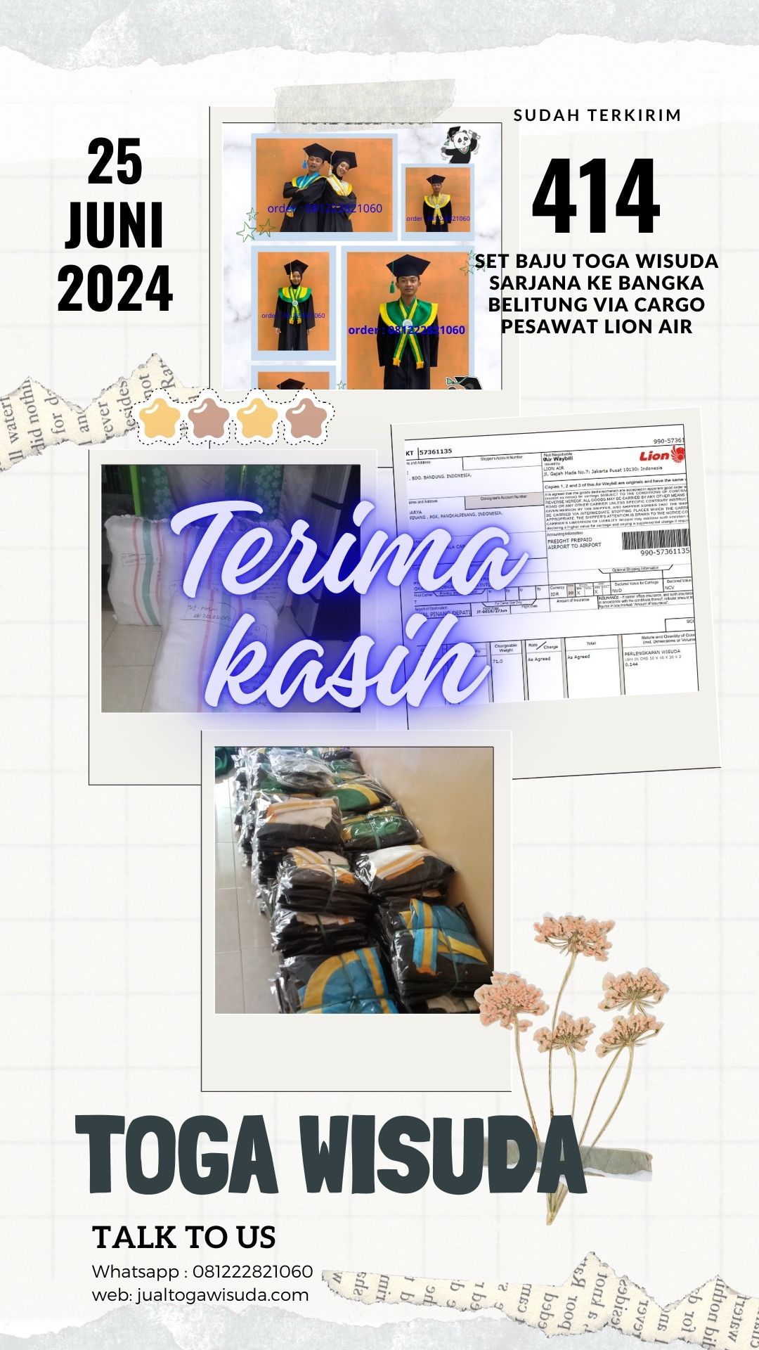 Tempat pembuatan toga sarjana berkualitas Kabupaten Bangka Barat untuk Wisuda Impian